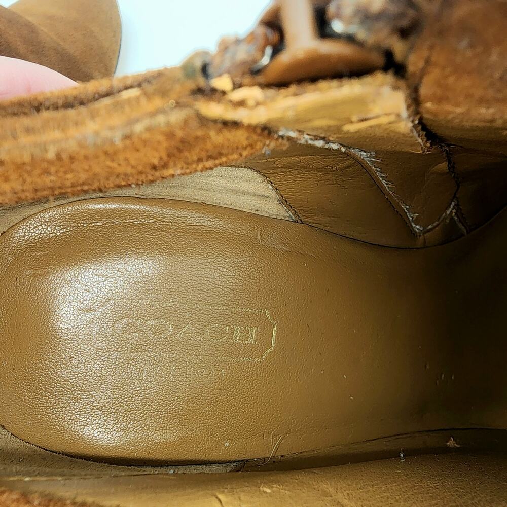 Coach Salene Side Zip Suede Ankle Bootie Brown Womens 8.5B A2917 designer - Picture 7 of 12